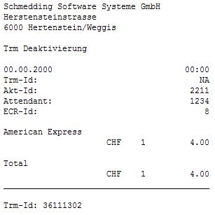 Terminal Deaktivierung